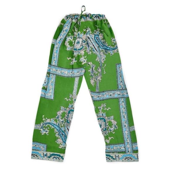 Rare One Hundred Stars  Handkerchief Print Green Lounge Pant One Size - Picture 1 of 8